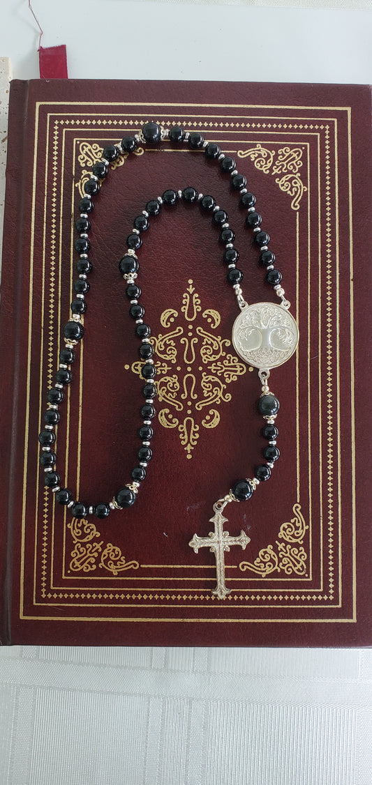 Silver Cross rosary