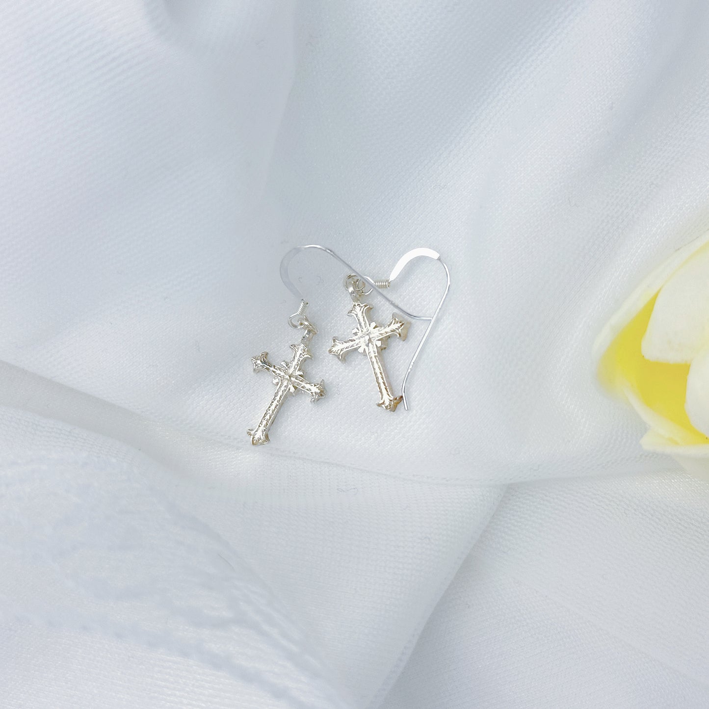 Silver Cross earring style B